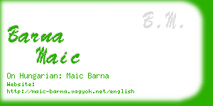 barna maic business card